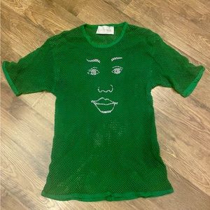 Green Mesh top